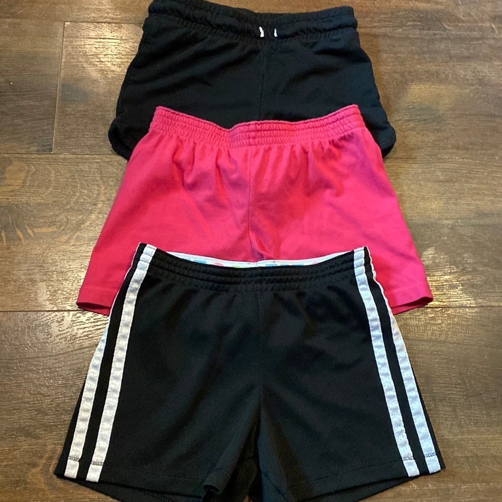 Girls size 7 8 shorts lot of 3 pink black striped